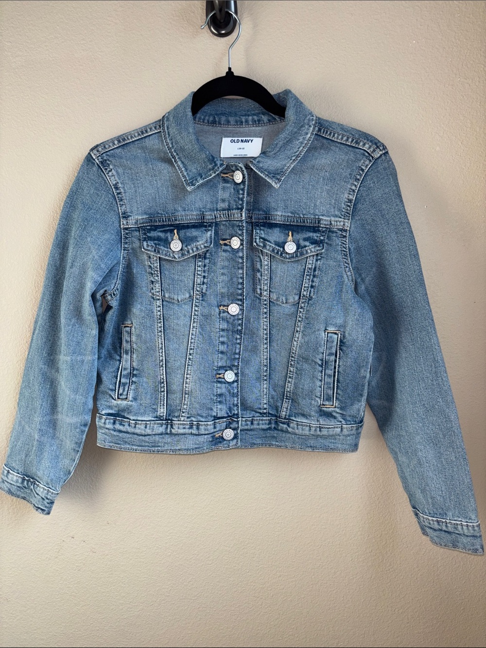 NWT Old Navy Girls Denim Trucker Jacket Light Wash Size L 10-12
